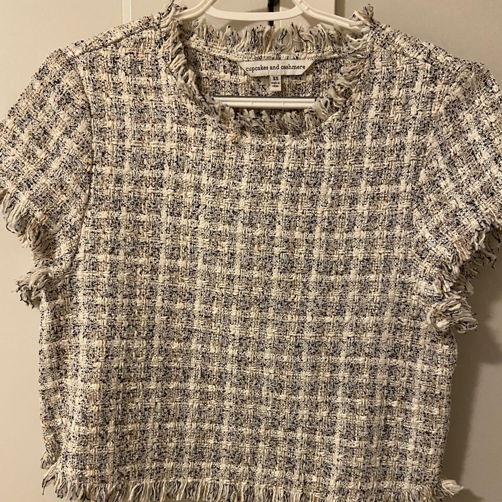 Cupcakes & Cashmere | Tweed Top | Size XS